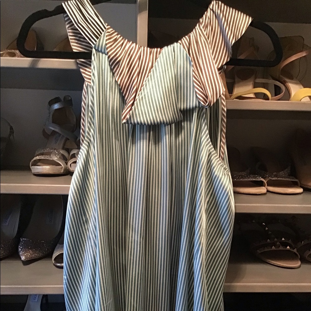 BCBG Striped Satin Halter Tank Top